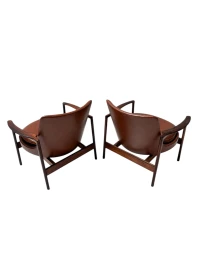 Two Mid-Century Modern Lounge Chairs by Ib Kofod-Larsen for Frõscher, 1970s